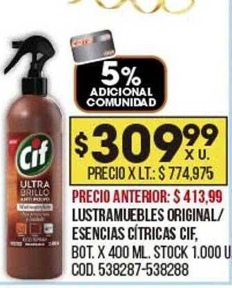 Coto Lustramuebles original esencias cítricas cif oferta