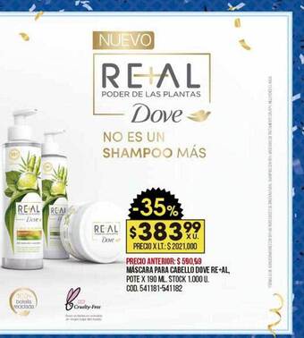 Coto Máscara para cabello dove re+al oferta