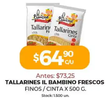 Super MAMI lL Bambino Frescos Tallarines x 500g oferta