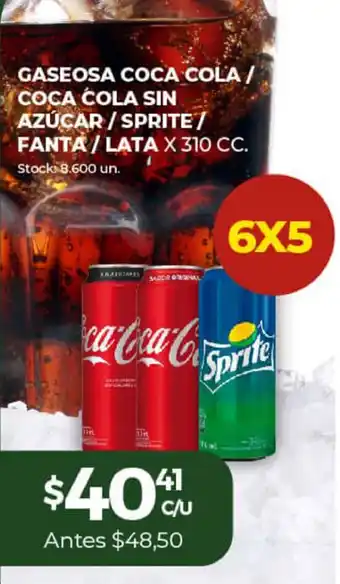 Super MAMI Coca Cola / Coca Cola sin Azúcar / Sprite / Fanta / Gaseosa lata x 310cc oferta