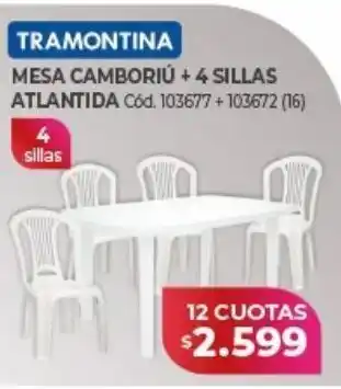 Naldo Lombardi Mesa camboriú tramontina + 4 sillas oferta