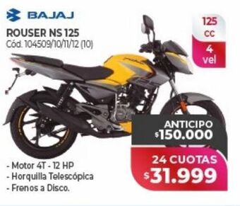 Naldo Lombardi Rouser ns 125 bajaj oferta