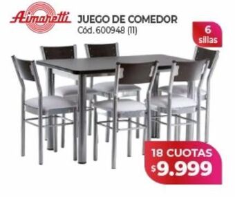 Naldo Lombardi Juego de comedor aimaretti oferta