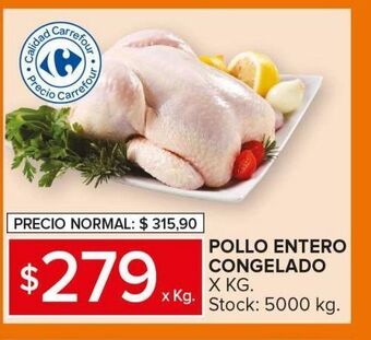 Carrefour Maxi Pollo entero congelado oferta