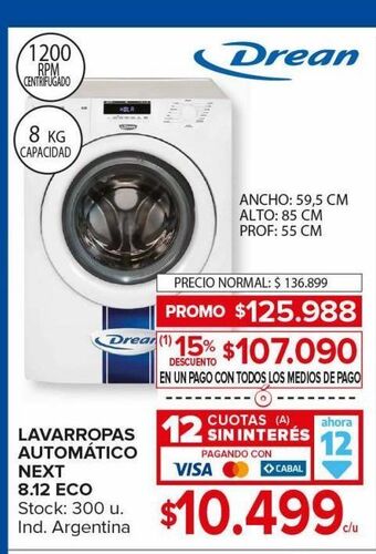 Carrefour Maxi Lavarropas drean oferta