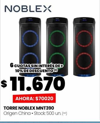 Changomas Torre noblex mnt390 oferta