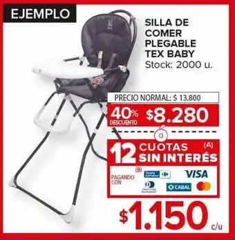 Carrefour Maxi Silla de comer plegable tex baby oferta