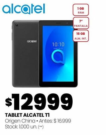 Changomas Tablet alcatel t1 oferta