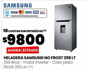 Changomas Heladera samsung no frost 298 lt oferta