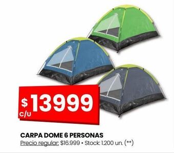 Changomas Carpa dome 6 personas oferta