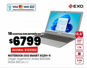 Changomas Notebook exo smart xq3h-5 oferta