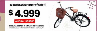Changomas Bicicleta rodado 26 vintage con canasta oferta