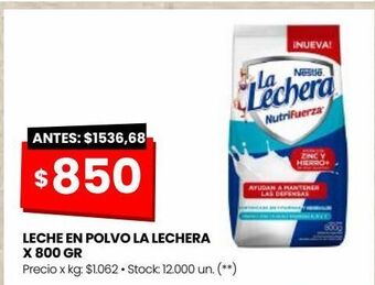 Changomas Leche en polvo la lechera x 800 gr oferta