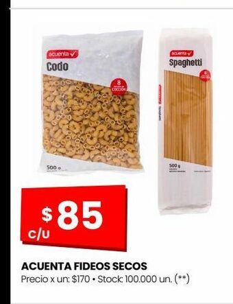 Changomas Acuenta fideos secos oferta
