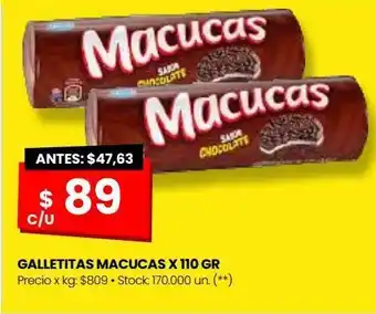 Changomas Galletitas macucas x 110 gr oferta