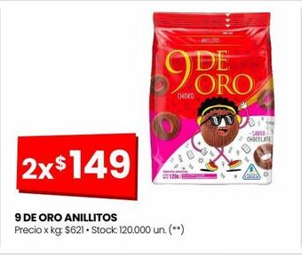 Changomas 9 de oro anillitos oferta