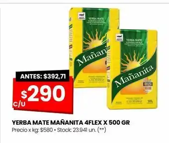 Changomas Yerba mate mañanita 4flex x 500 gr oferta