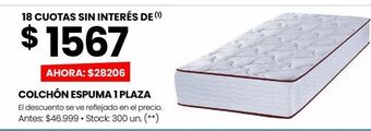 Changomas Colchón espuma 1 plaza oferta