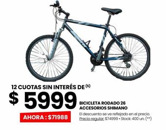 Changomas Bicicleta rodado 26 accesorios shimano oferta