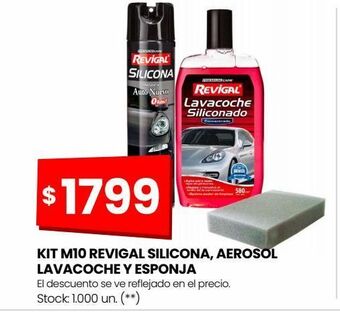 Changomas Kit m10 revigal silicona, aerosol lavacoche y esponja oferta