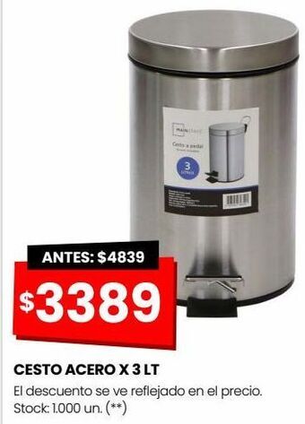 Changomas Cesto acero x 3 lt oferta