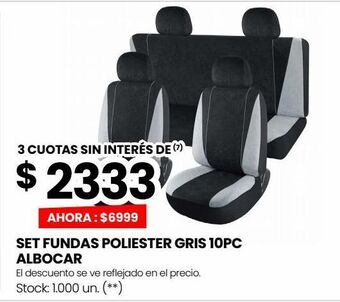 Changomas Set fundas poliester gris 10pc albocar oferta