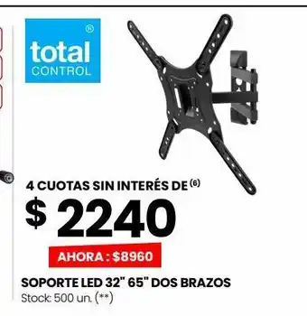 Changomas Soporte led 32" 65" dos brazos oferta