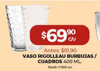 Super MAMI Rigolleau Vaso Burbujas / Cuadros 400ml oferta
