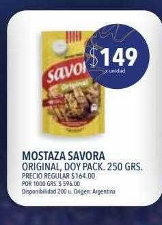 Supermercados Vea Mostaza savora original doy pack 250 grs oferta