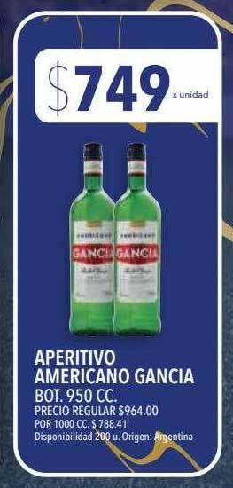 Supermercados Vea Aperitivo americano gancia bot. 950 cc oferta