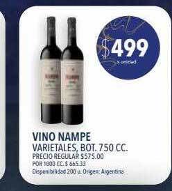 Supermercados Vea Vino nampe varietales bot. 750 cc. oferta