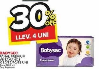 Carrefour Maxi Babysec panal premium vs tamaños oferta