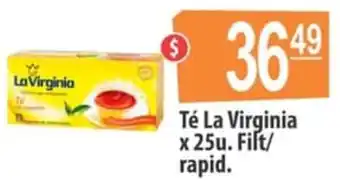 Autoservicio Capo La Virginia Té x 25 un. Filt/Rapid oferta