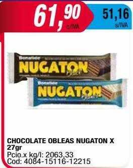 Maxiconsumo Chocolate obleas nugaton x 27gr oferta
