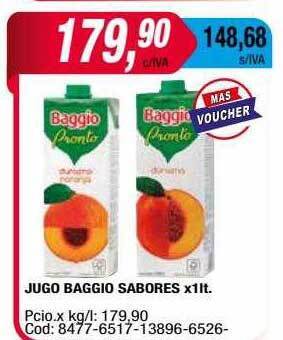 Maxiconsumo Jugo baggio sabores x1lt oferta