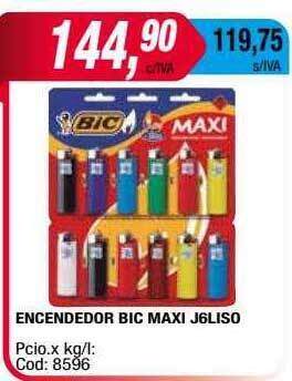 Maxiconsumo Encendedor bic maxi j6liso oferta