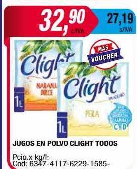 Maxiconsumo Jugos en polvo clight todos oferta