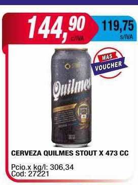 Maxiconsumo Cerveza quilmes stout x 473 cc oferta