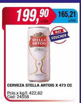Maxiconsumo Cerveza stella artois x 473 cc oferta