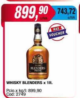 Maxiconsumo Whisky blenders x 1 lt oferta
