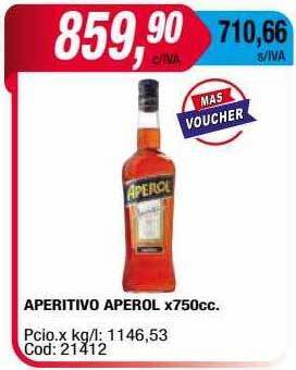 Maxiconsumo Aperitivo aperol x750cc oferta