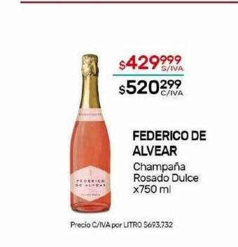 Nini Mayorista Federico de alvear champaña rosado dulce oferta
