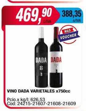 Maxiconsumo Vino dada varietales x750cc oferta