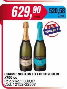Maxiconsumo Champ. norton ext.brut-dulce x750cc oferta
