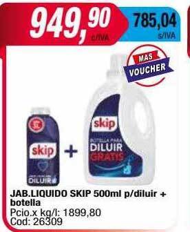 Maxiconsumo Jab.liquido skip p-diluir + botella oferta