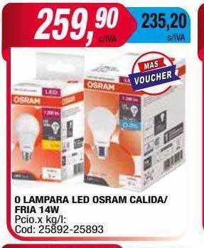 Maxiconsumo O lampara led osram calida-fria 14w oferta