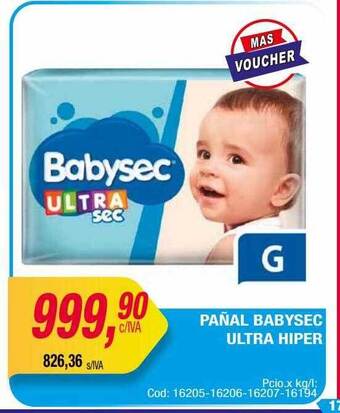 Maxiconsumo Pañal babysec ultra hiper oferta