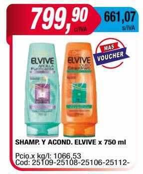 Maxiconsumo Shamp. y acond. elvive x 750 ml oferta