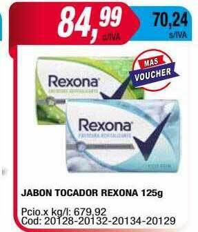 Maxiconsumo Jabon tocador rexona 125g oferta