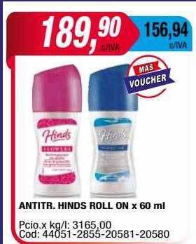 Maxiconsumo Antitr. hinds roll on x 60 ml oferta